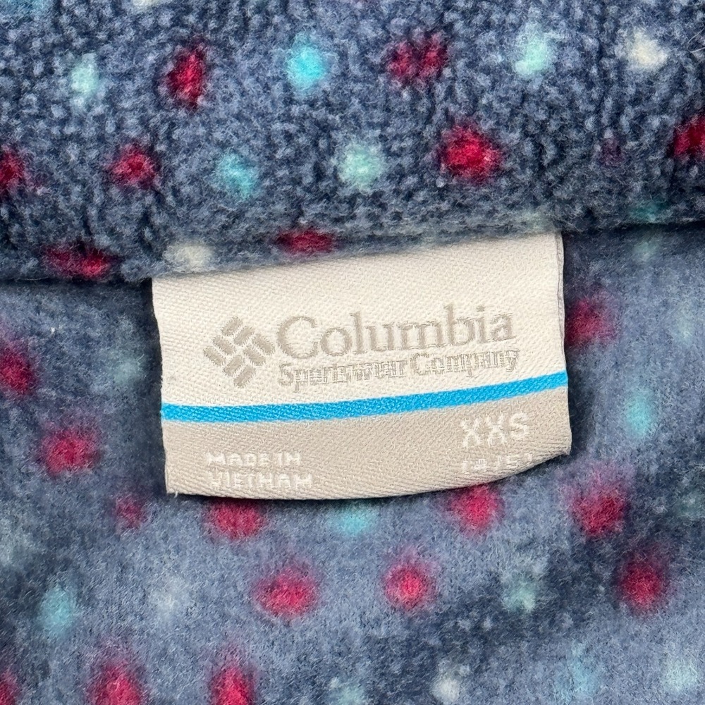 Columbia Jacket Girls XXS‎ Blue Benton Springs II Printed Fleece Full Zip Kids - Picture 3 of 12